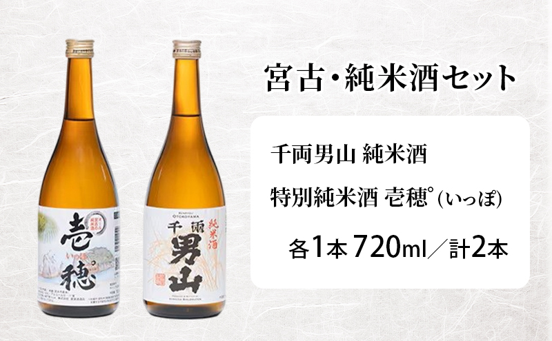 宮古・純米酒セット （千両男山 純米酒・特別純米酒 壱穂゜(いっぽ) ）各1本 720ml アルコール お酒 酒 日本酒 岩手 岩手県 宮古市