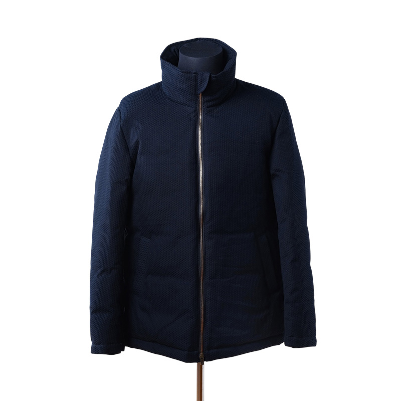 ダウンジャケット 024-SSK-2 本染め刺子ダウンジャケット ネイビー 裂き織ポケットなし ダウン ジャケット 上着 コート アウター 紺 撥水 防水 ファッション 服 岩手 岩手県 宮古市