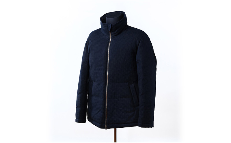 ダウンジャケット 024-SSK-2 本染め刺子ダウンジャケット ネイビー 裂き織ポケットなし ダウン ジャケット 上着 コート アウター 紺 撥水 防水 ファッション 服 岩手 岩手県 宮古市