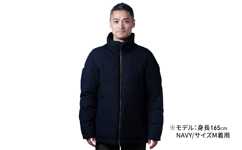 ダウンジャケット 024-SSK-2 本染め刺子ダウンジャケット ネイビー 裂き織ポケットなし ダウン ジャケット 上着 コート アウター 紺 撥水 防水 ファッション 服 岩手 岩手県 宮古市