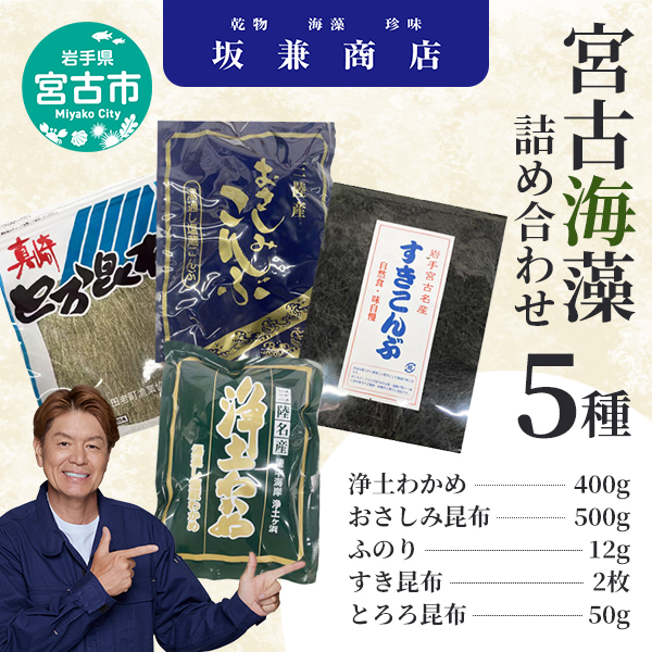 【岩手県宮古市】宮古海藻5種詰め合わせ 海藻 わかめ 昆布 ふのり 栄養豊富 ヘルシー 宮古市