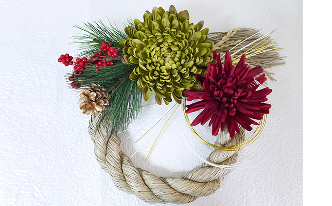 迎春萌黄しめ飾り(2) 植物 インテリア 