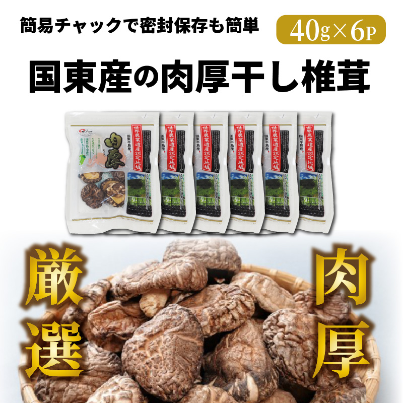 大分県国東市のふるさと納税 国東産の肉厚干し椎茸（どんこ）40g×6袋（チャック付き）_29058A