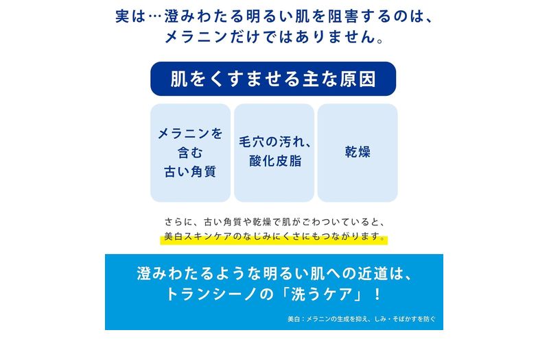 トランシーノ薬用クリアウォッシュEX 100g ３本セット　洗顔 洗うケア 肌荒れ防止 くすみ感ケア うるおい すっきり 毛穴 透明感 保湿 トランシーノ 第一三共
