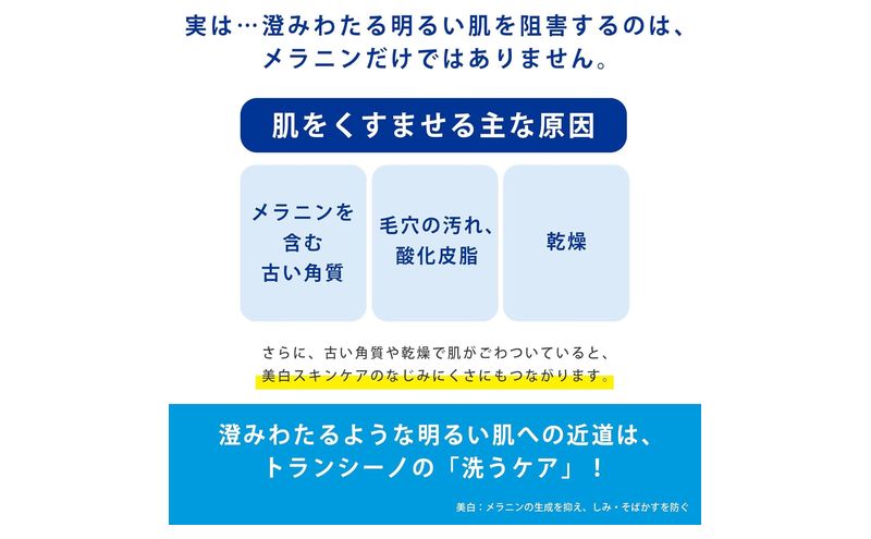 トランシーノ薬用クリアクレンジングEX 110g ３本セット　洗顔 洗うケア 肌荒れ防止 くすみ感ケア うるおい すっきり 毛穴 透明感 保湿 トランシーノ 第一三共