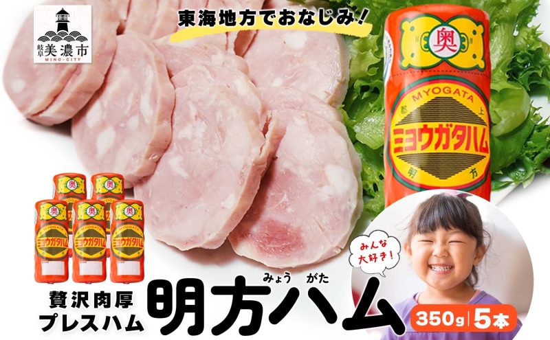 明方 ハム 5本 プレスハム JA ブランド 豚肉 お肉 国産 熟成 塩分 控えめ 豚腸 バーベキュー BBQ 加工品 お取り寄せ 贈答 ギフト 送料無料 めぐみの農業協同組合 岐阜県 美濃市
