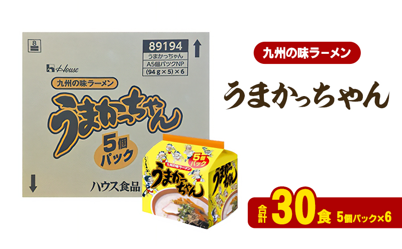 ラーメン うまかっちゃん 合計30食 とんこつラーメン 九州 福岡 ソウルフード 麺 とんこつ 豚骨 非常食 常備食 晩酌