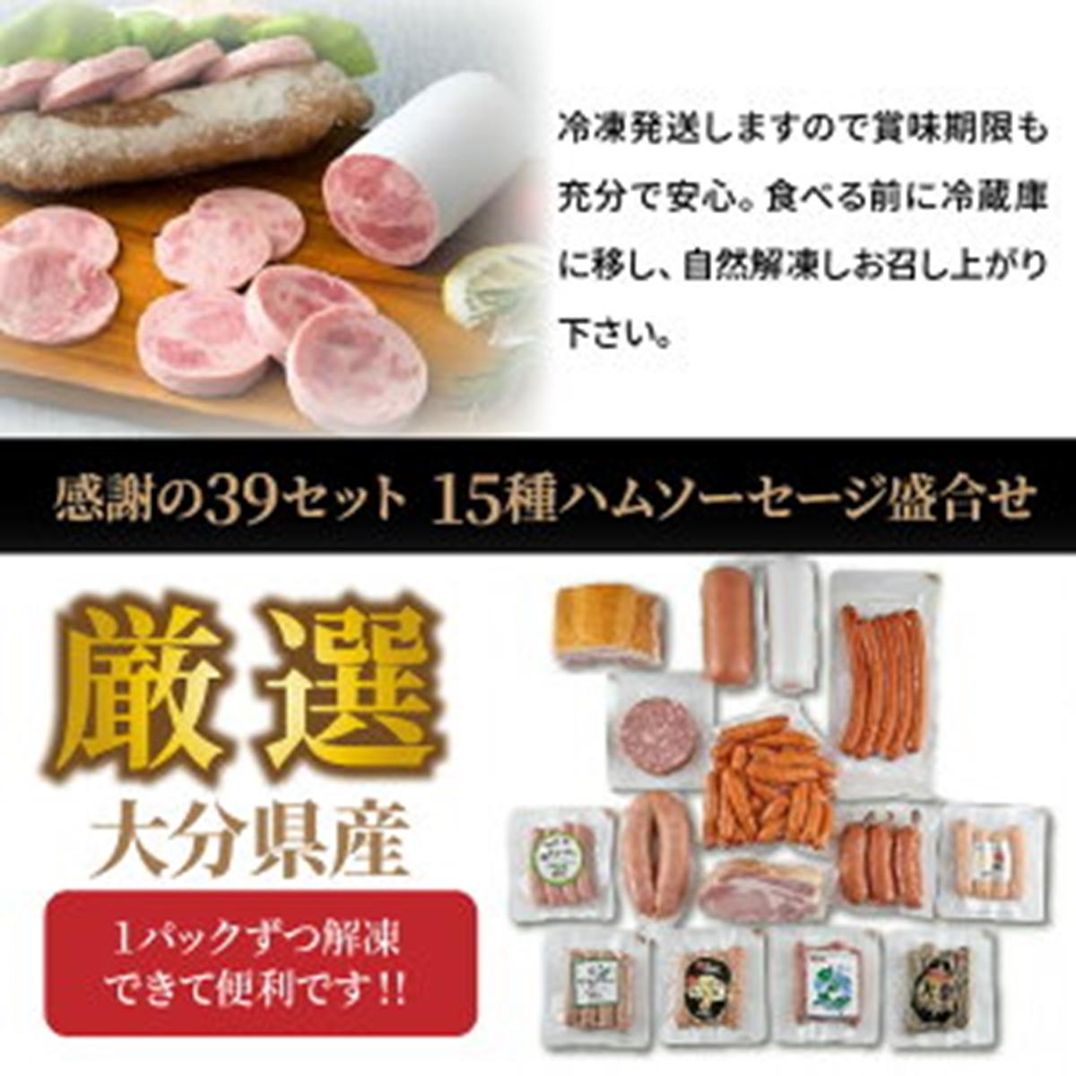 大分県国東市のふるさと納税 感謝の39セット/15種ハムソーセージ盛合せ3.12kg_0250N