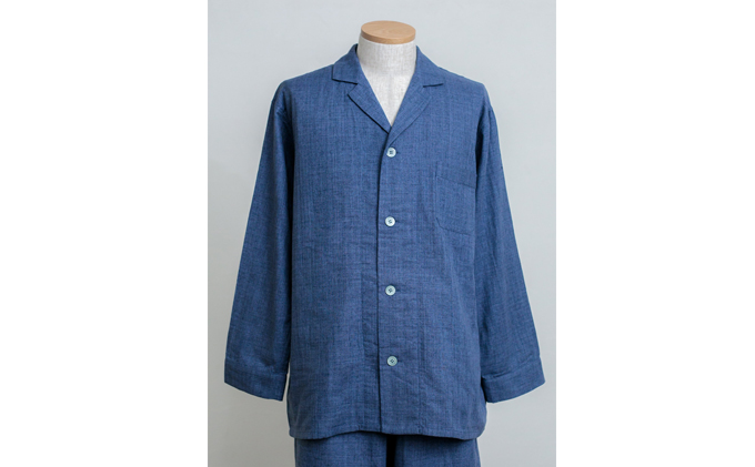 PGガーゼ パジャマ メンズ スラブ インディゴネイビー