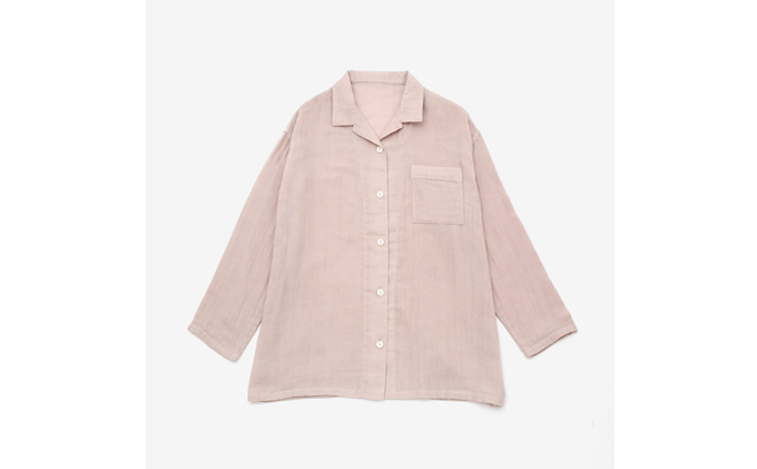 PGガーゼ ガーゼパイピングパジャマ レディス ニュートラルピンク