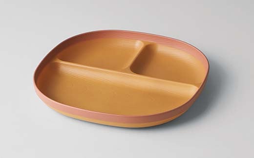 MUSUBI塗り分け ペア食器セット ピンク・ホワイト 山中漆器 山中塗 軽量 レンジ対応 食洗機対応 木目 ナチュラル 自然 おしゃれ ギフト F6P-2183