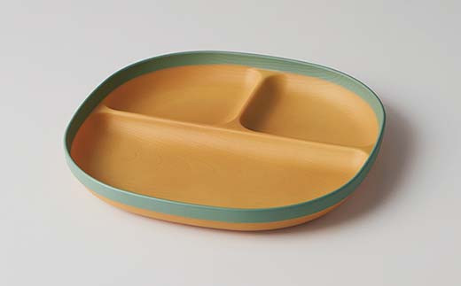 MUSUBI塗り分け ペア食器セット イエロー・グリーン 山中漆器 山中塗 軽量 レンジ対応 食洗機対応 木目 ナチュラル 自然 おしゃれ ギフト F6P-2184