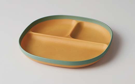 MUSUBI塗り分け ペア食器セット グリーン・グリーン 山中漆器 山中塗 軽量 レンジ対応 食洗機対応 木目 ナチュラル 自然 おしゃれ ギフト F6P-2188