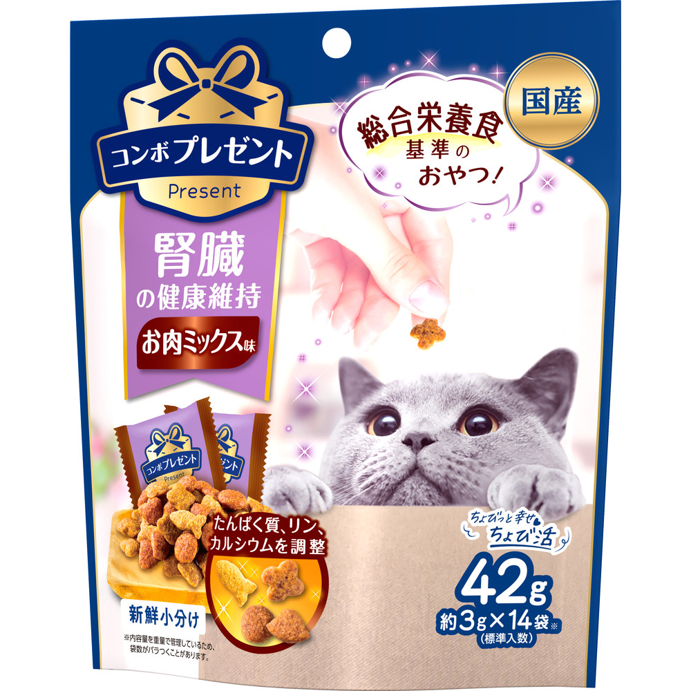 コンボ プレゼント キャット おやつ 腎臓の健康維持 お肉ミックス味 42g ｘ30(ケース単位) キャットフード
