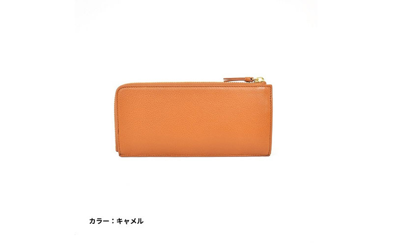 レディース本革L字ファスナー長財布4M3-1153（・キャメル）