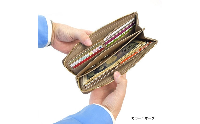 レディース本革L字ファスナー長財布4M3-1153（・ネイビー）