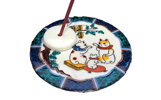 九谷焼 お香立て＆プレートセット 丸型　-麗和柄-　小判 お香立て プレート 図柄が選べる 九谷焼 ふるさと納税 加賀市 F6P-2541