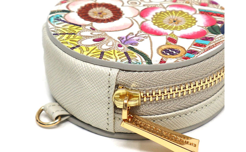 【文庫屋大関】マカロンポーチ 華熨斗【皮革工芸品】 ポーチ ミニポーチ 小物入れ アクセサリー入れ イヤホン入れ 収納 保管ケース 手のひらサイズ  本革 革 皮革 工芸品 工芸 雑貨 ギフト プレゼント 日本製 東京