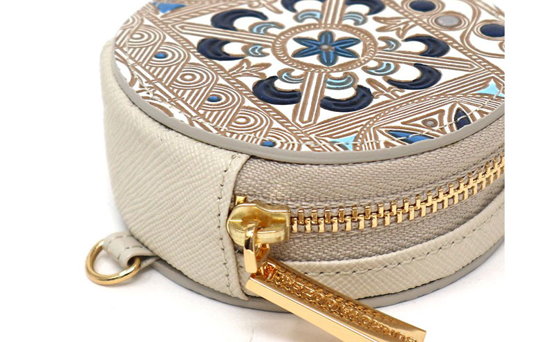 【文庫屋大関】マカロンポーチ 錦紗＜青＞【皮革工芸品】 ポーチ ミニポーチ 小物入れ アクセサリー入れ イヤホン入れ 収納 保管ケース 手のひらサイズ  本革 革 皮革 工芸品 工芸 雑貨 ギフト プレゼント 日本製 東京