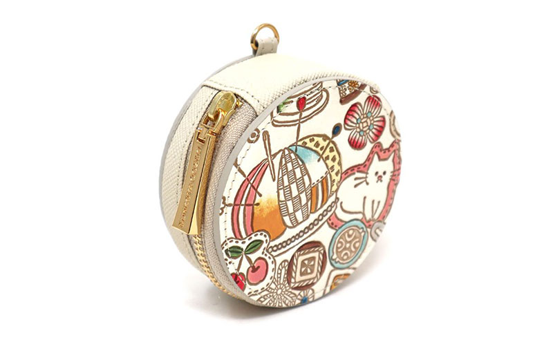 【文庫屋大関】マカロンポーチ ソーイング【皮革工芸品】 ポーチ ミニポーチ 小物入れ アクセサリー入れ イヤホン入れ 収納 保管ケース 手のひらサイズ  本革 革 皮革 工芸品 工芸 雑貨 ギフト プレゼント 日本製 東京