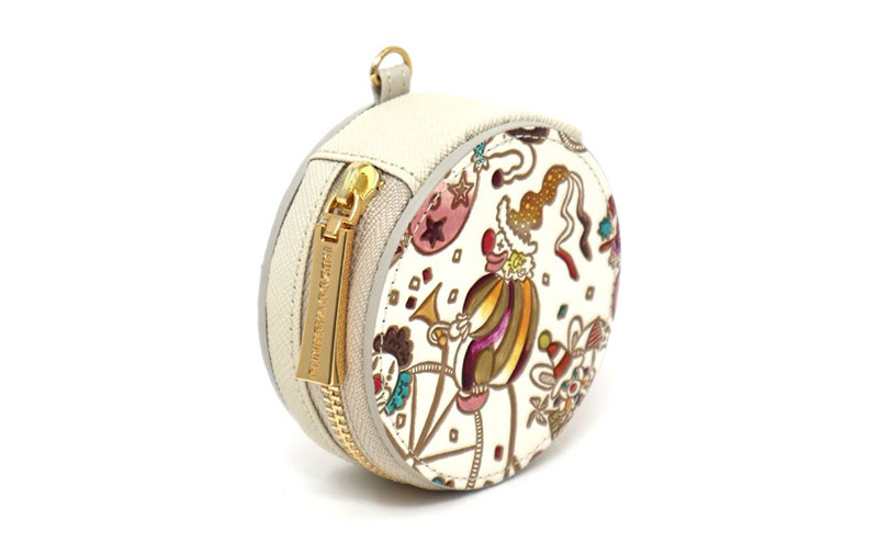 【文庫屋大関】マカロンポーチ ピエロ＜マチネ＞【皮革工芸品】 ポーチ ミニポーチ 小物入れ アクセサリー入れ イヤホン入れ 収納 保管ケース 手のひらサイズ  本革 革 皮革 工芸品 工芸 雑貨 ギフト プレゼント 日本製 東京