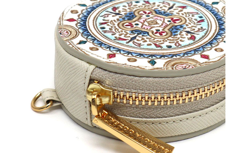 【文庫屋大関】マカロンポーチ ビジュー【皮革工芸品】 ポーチ ミニポーチ 小物入れ アクセサリー入れ イヤホン入れ 収納 保管ケース 手のひらサイズ  本革 革 皮革 工芸品 工芸 雑貨 ギフト プレゼント 日本製 東京