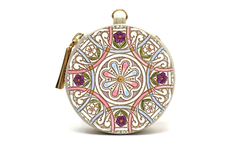 【文庫屋大関】マカロンポーチ ペタル【皮革工芸品】 ポーチ ミニポーチ 小物入れ アクセサリー入れ イヤホン入れ 収納 保管ケース 手のひらサイズ  本革 革 皮革 工芸品 工芸 雑貨 ギフト プレゼント 日本製 東京