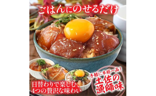 漬け丼 4種 海鮮丼 海鮮丼セット 真鯛 ブリ カンパチ マグロ 漬け丼セット 80g×各4P 計16P 海鮮 漬け お茶漬け 鯛 ぶり 鰤 かんぱち まぐろ 鮪 冷凍 小分け パック ご飯 晩御飯 惣菜 刺身 高知県 