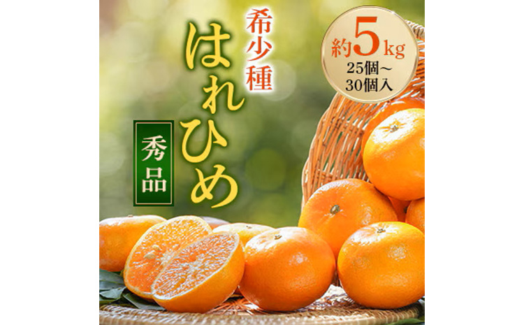 先行受付!　はれひめ(みかんの希少種)　秀品　25個～30個入　約5kg ※2025年12月中旬～2026年1月下旬頃より順次発送予定