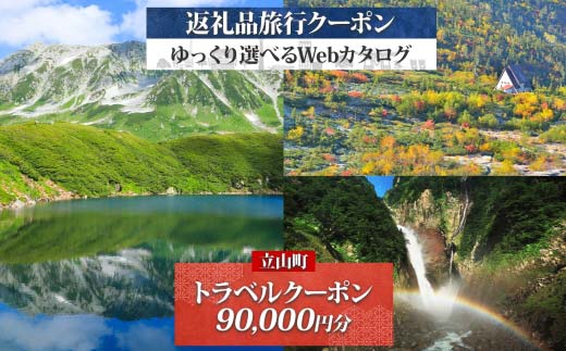 富山県 立山町 旅行クーポン 90,000 円分 キャンプ 体験 登山 観光 旅行 ホテル 旅館 老舗 高級 トラベル チケット 家族 カップル 宿泊 予約 おすすめ 父の日 母の日 旅行券 宿泊券 F6T-787