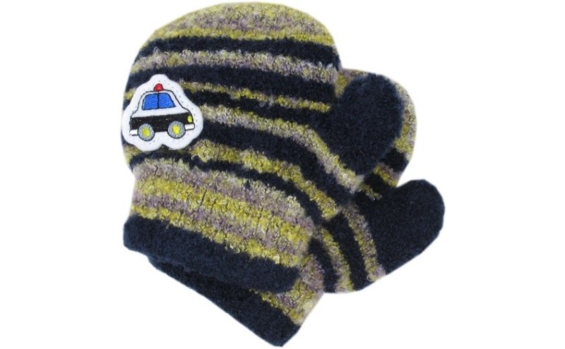 ボーダー車ワッペントドラー ミトン 子供用　2双セット