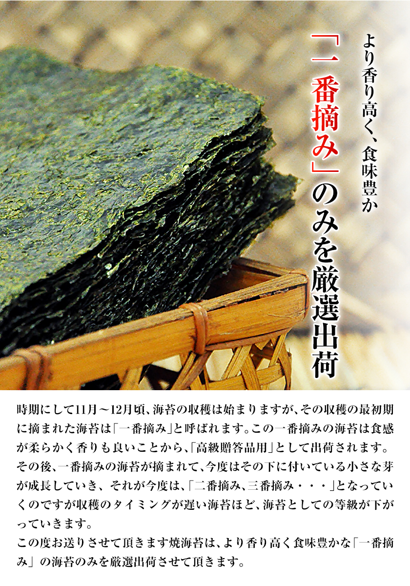 熊本県長洲町のふるさと納税 海苔 訳あり 一番摘み 有明海産 海苔 40枚 熊本県産（有明海産）全形40枚入り 焼き海苔 《45日以内に出荷予定(土日祝除く)》