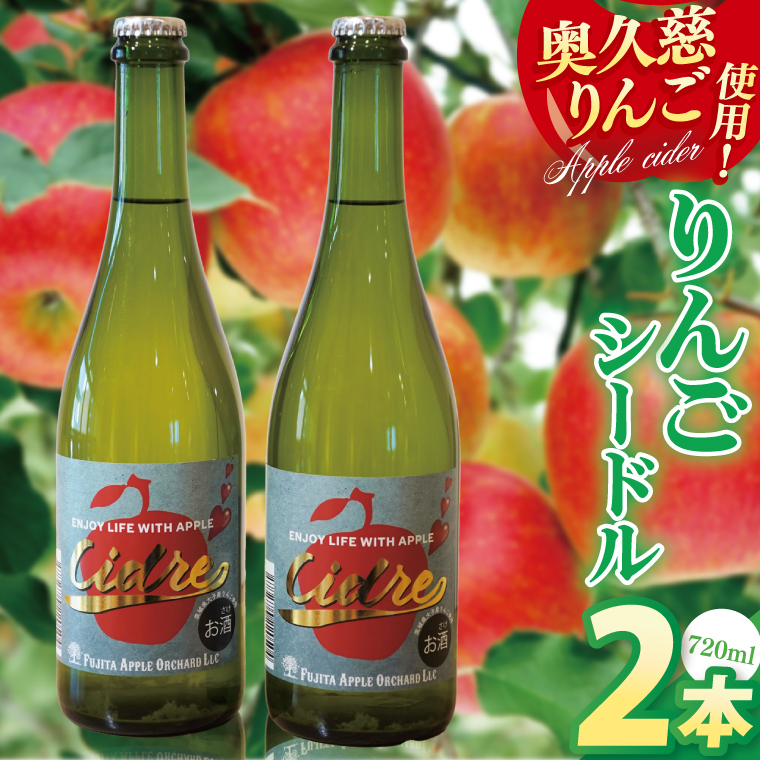 【藤田観光りんご園】りんごシードル 720ml×2本セット｜フジタアップルオーチャード 茨城県 大子町 奥久慈 林檎 果実 果汁 大吟醸 お酒 アルコール(BJ005)