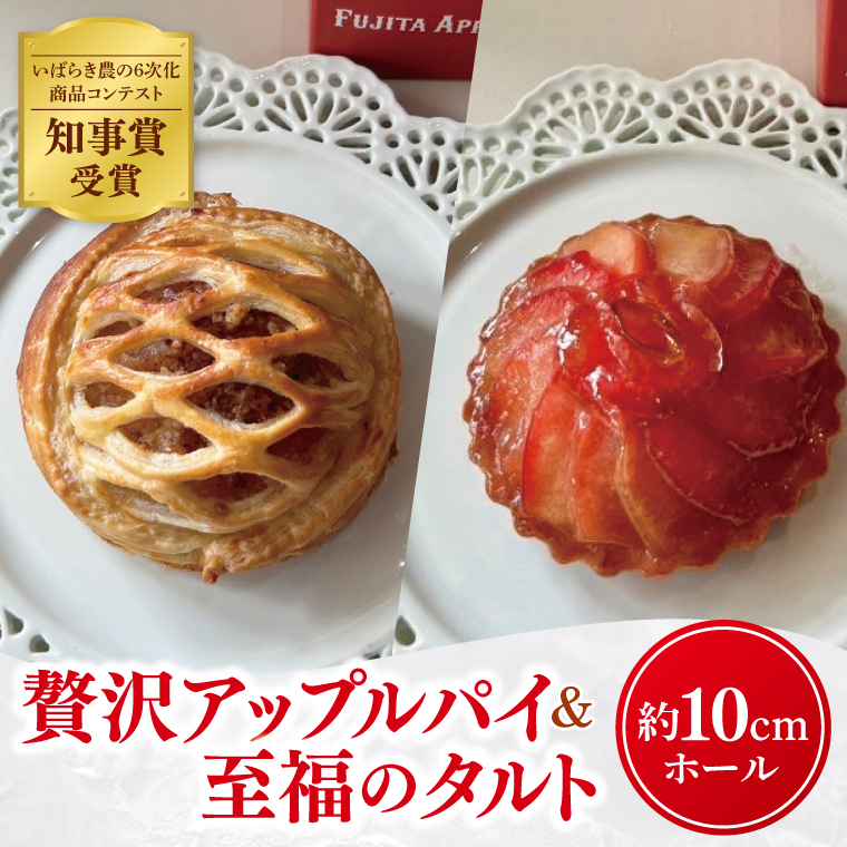 【茨城県大子町】【藤田観光りんご園】りんご園で焼いた「贅沢アップルパイ」と「至福のアップルタルト」お手軽セット|フジタアップルオーチャード 茨城県 大子町 奥久慈 林檎 お菓子 焼菓子 おやつ デザート スイーツ(BJ007)