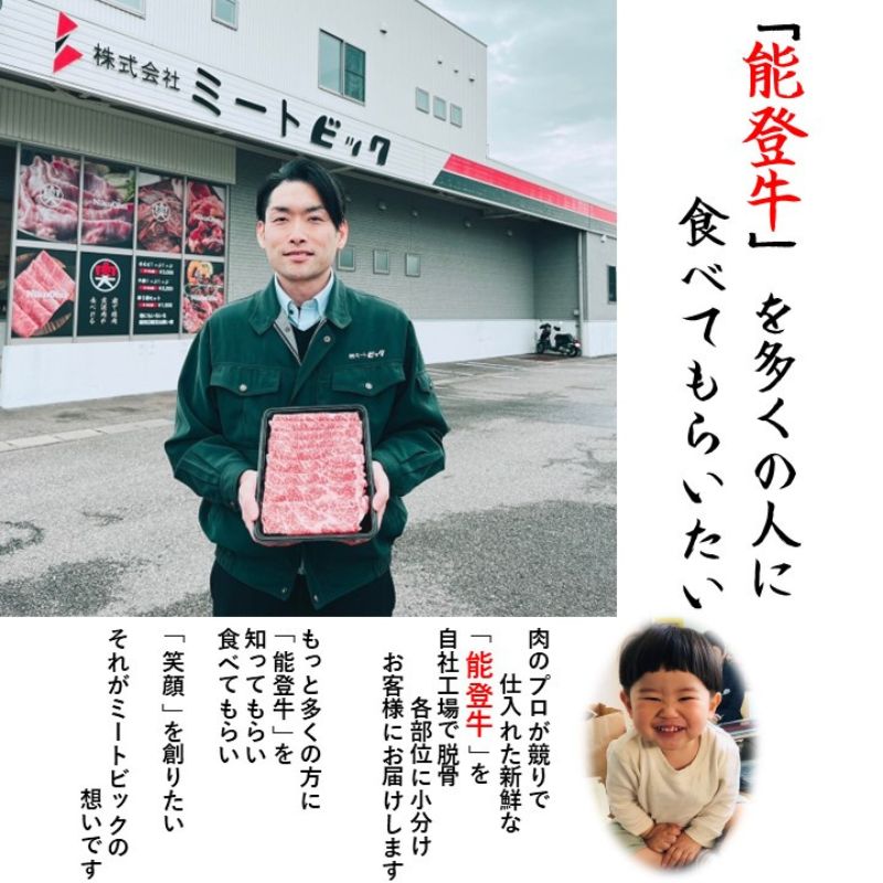 能登牛ロース　(しゃぶしゃぶ/すき焼き)　500g(500g×1パック)　国産　石川県　A5ランク　黒毛和牛　牛肉