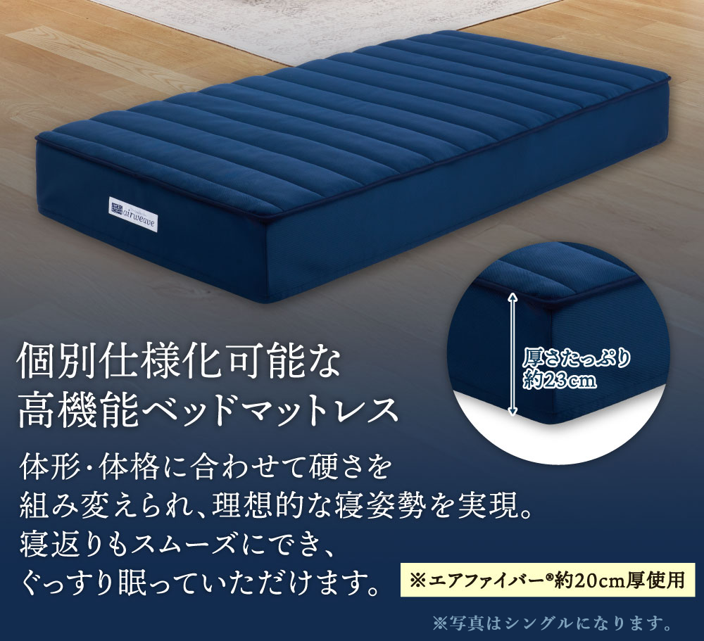 エアウィーヴ ベッドマットレス S04p セミダブル 寝具 ベッド サイズ セミダブル ダブル クイーン オールシーズン対応 ぐっすり ホテル 安眠 健康 高反発 腰 肩 熟睡 寝具 寝心地 新生活 洗える 送料無料 体圧分散 大人気 日本製 国産  人気 妊婦 赤ちゃん