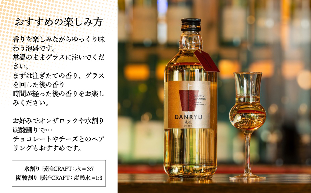 【CANNES GALA公式提供泡盛】暖流CRAFT3年古酒40度