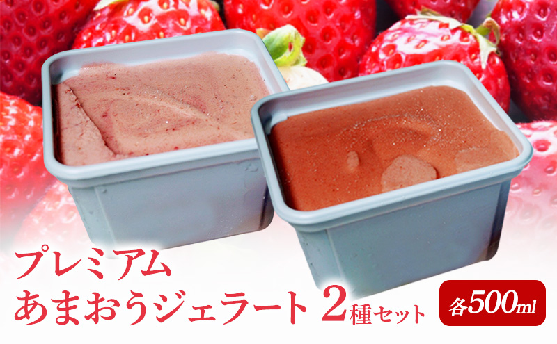 プレミアムあまおうジェラート 2種セット ( シャーベット ・ アイス 各500ml) あまおう いちご デザート ジェラート ※配送不可：北海道・沖縄・離島