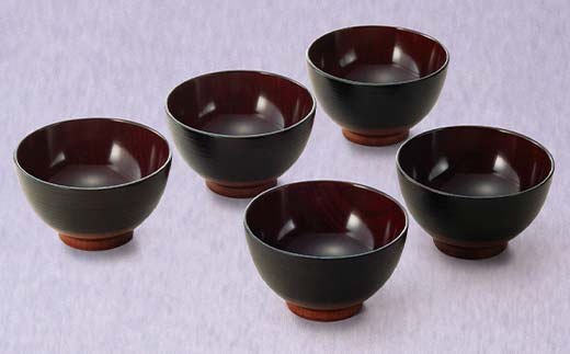 山中塗 汁椀5客揃 曙塗 漆 うるし 漆塗り お椀 木製 加賀製 F6P-2440