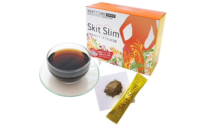 静岡県袋井市のふるさと納税 Skit Slim（スキットスリム）健康 美容 プーアル茶 コラーゲン カルシウム 粉末 スティック 携帯 簡単 便利 サポート 便通 お通じ 人気 厳選 袋井市 飲料類 お茶