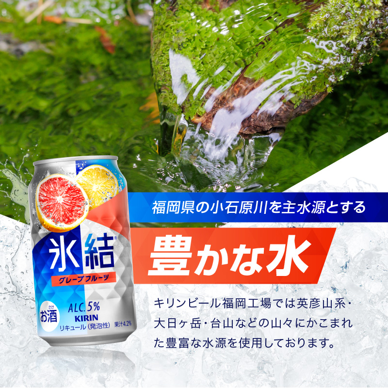 キリン 氷結 グレープフルーツ 350ml（48本）24本×2ケース 福岡工場産 果実のような香り チューハイ 缶 麒麟 ALC.5％ アルコール5％ お酒 洋酒 リキュール類 発泡性 お中元 お歳暮 ギフト 贈答品 