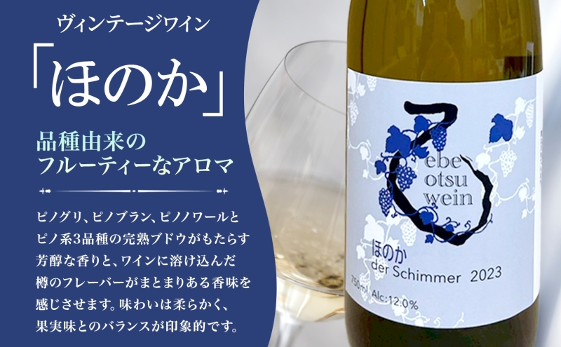 【先行予約 12/31まで】えべおつWein 2023年ヴィンテージワイン ほのか 750ml 1本 ＜2026年1月中旬～順次出荷＞ 江部乙 えべおつヴァイン 洋酒 お酒 酒 ビンテージ ヴィンテージ 辛口 7品種 北海道 滝川市