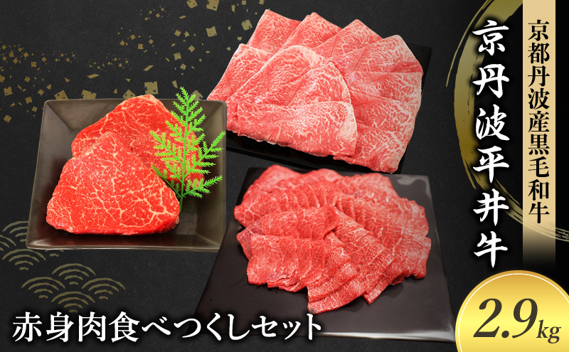 国産黒毛和牛 赤身肉食べつくしセット 2.9kg 京丹波平井牛 京都丹波産