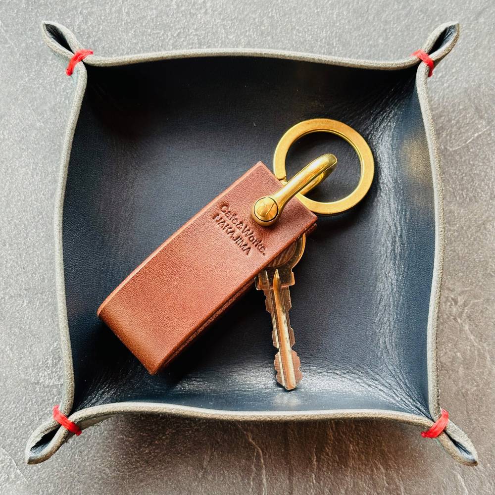 13-312 本革レザートレー（ネイビーブルー）【レザークラフト】