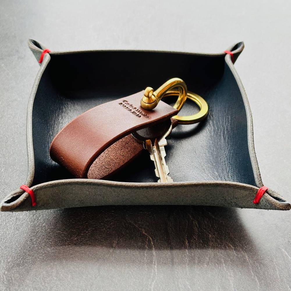 13-312 本革レザートレー（ネイビーブルー）【レザークラフト】