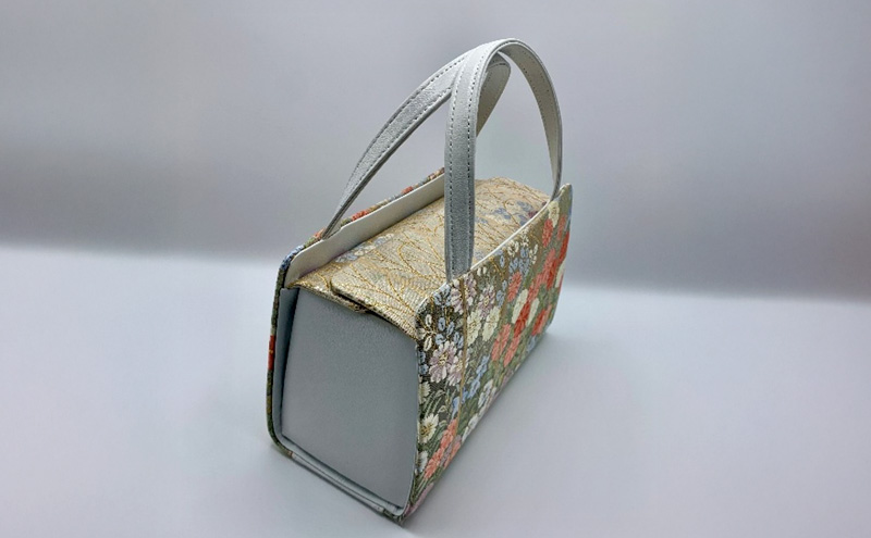 バッグ 珠陽工芸 上合わせフォーマルボストンバッグ 正絹花柄織物 鞄 カバン ボストンバッグ レディース フォーマル 工芸品 自立型 牛革 ファッション 洋装 和装 雑貨 墨田区 東京都
