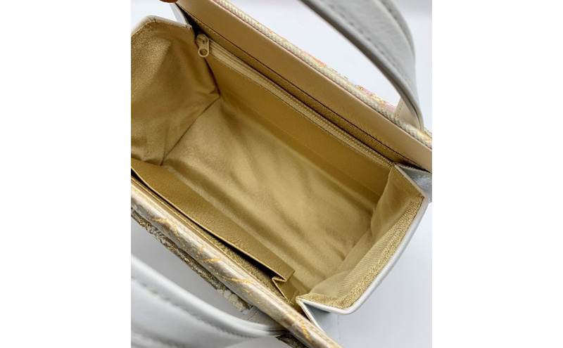 バッグ 珠陽工芸 上合わせフォーマルボストンバッグ 正絹花柄織物 鞄 カバン ボストンバッグ レディース フォーマル 工芸品 自立型 牛革 ファッション 洋装 和装 雑貨 墨田区 東京都