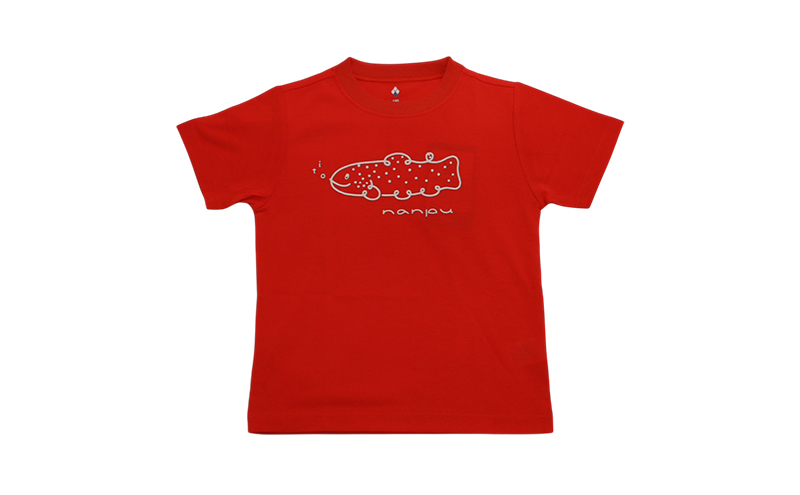 【子供用】 nanpu イトウ Tシャツ  140cm レッド 北海道 南富良野町 限定デザイン オリジナル キッズサイズ 子供用
