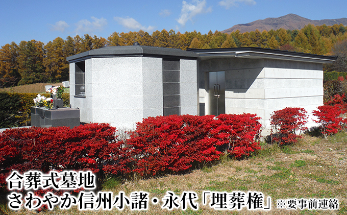 【長野県小諸市】【※要事前連絡】さわやか信州小諸・永代「埋葬権」 市営 高峯聖地公園 合葬使用権 チケット