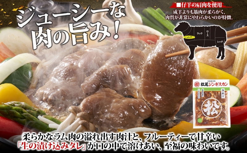 マツオジンギスカン ラム＆マトン 各1袋 松尾ジンギスカン ジンギスカン 松尾 マツオ ラム ラム肉 羊 ヒツジ 羊肉 ジンギスカン 本格的 本場 BBQ マトン 肉 焼くだけ簡単 フライパン調理 冷凍 お取り寄せグルメ 送料無料 北海道 滝川市